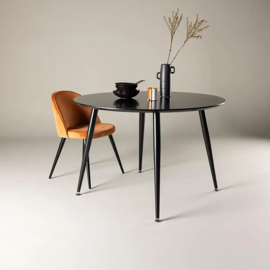 Eettafel Zwart Hout - 115x115x75cm - Dipp