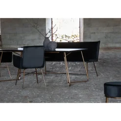 Eettafel Zwart Hout - 190x90x75cm - Petra Distressed