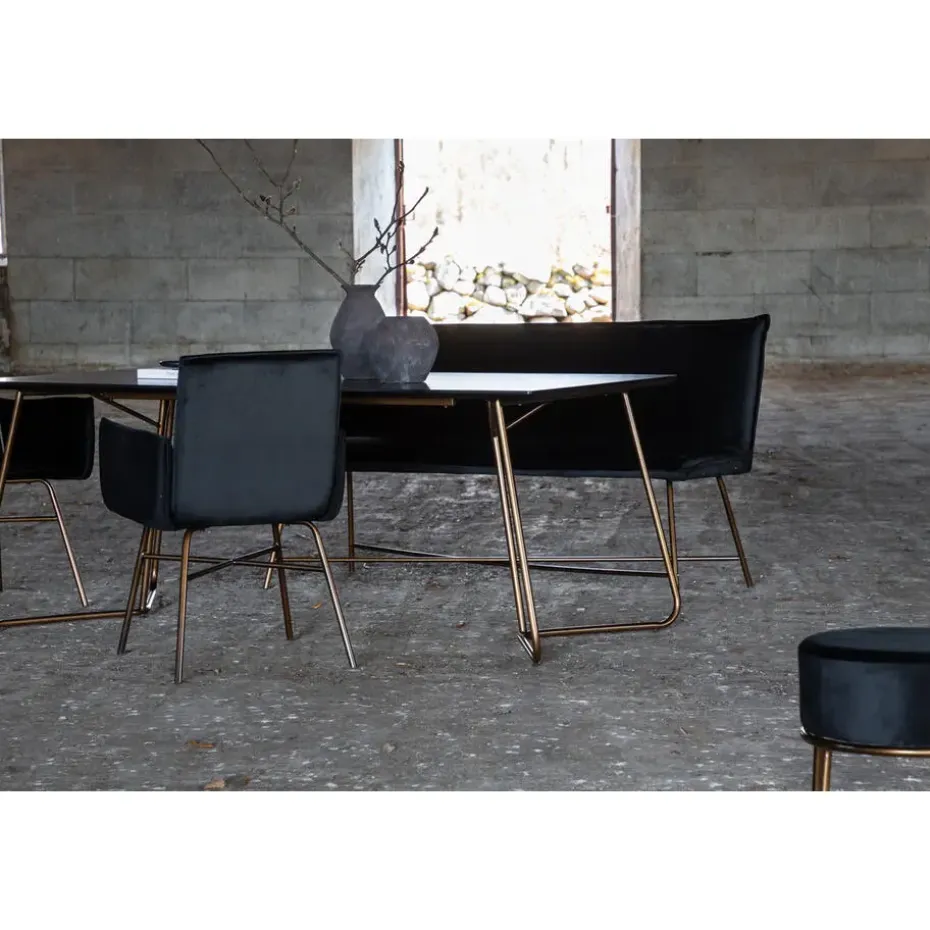 Eettafel Zwart Hout - 190x90x75cm - Petra Distressed