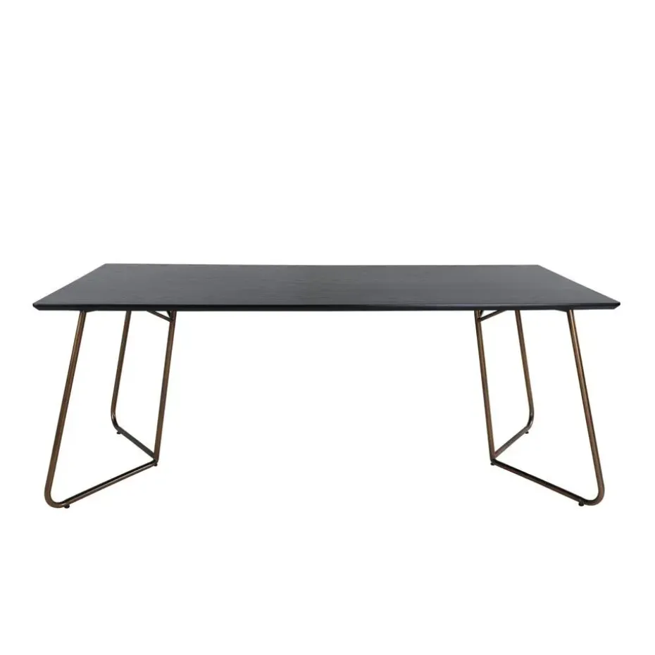 Eettafel Zwart Hout - 190x90x75cm - Petra Distressed