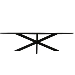 Eettafel Zwart Hout/Metaal - 180x90x76cm - Brandy