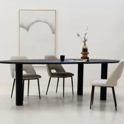 Eettafel Zwart Mangohout - 210x120x76cm - 6-8 Personen - Hana