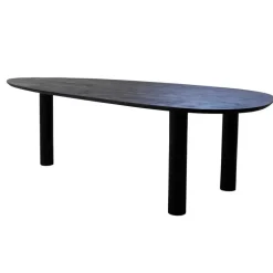 Eettafel Zwart Mangohout - 210x120x76cm - 6-8 Personen - Hana