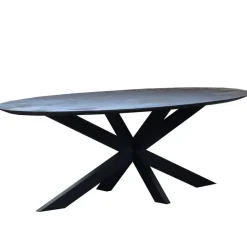 Eettafel Zwart Mangohout - 200x100x78cm - Diamond