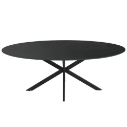 Eettafel Zwart Ovaal Melamine - 200x100x75cm - 4-6 Personen - Jax