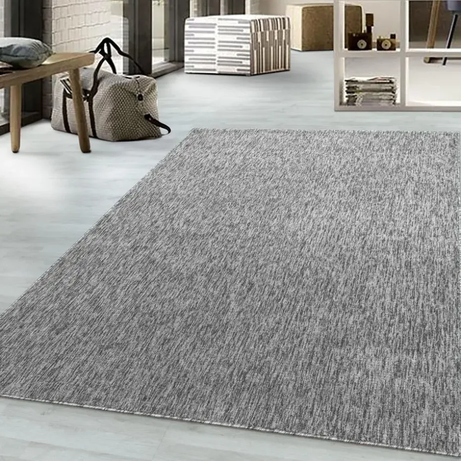 Effen Vloerkleed Laagpolig Lichtgrijs - 200x290 CM