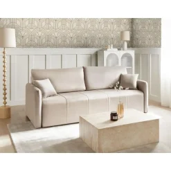 EGGE - Driezitsbank - Taupe - Fluweel