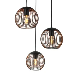 EGLO Almanzora Hanglamp - E27 - Ø 46.5 cm - Staal - Zwart/Koper