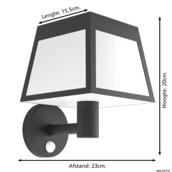 EGLO Altilia Solar Wandlamp - LED - 20 cm - Zwart/Wit