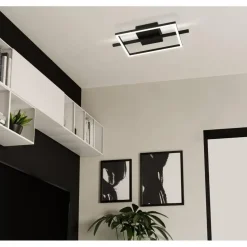 EGLO Amandolo Plafondlamp - LED - 40 cm - Zwart/Wit - Instelbaar RGB