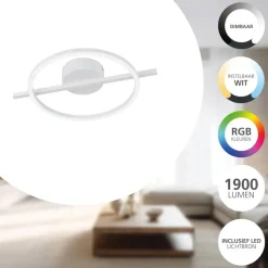 EGLO Amandolo Plafondlamp - LED - 40 cm - Wit - Instelbaar RGB