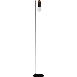 EGLO Apricale Staande lamp - E27 - Leer - Zwart/Bruin