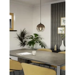 EGLO Ariscani 1 Hanglamp - E27 - Ø 20 cm - Koperglas - Zwart