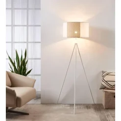 EGLO Arnhem Staande lamp - E27 - Papier/Staal - Wit/Bruin