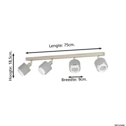 EGLO Bellizzi Spot - E14 - 75 cm - Grijs/Wit