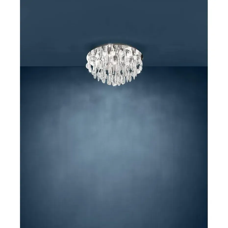 EGLO Calaonda Plafonnière - G9 - RVS/Glas - Chroom