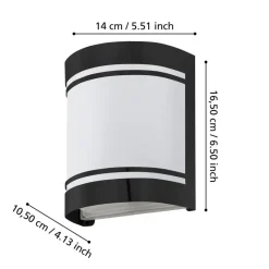 EGLO Cerno Wandlamp - E27 - Glas - Zwart/Wit