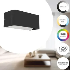 EGLO connect.z Sania-Z Wandlamp - 20 cm - Zwart - RGB - Zigbee