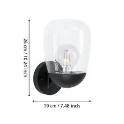 EGLO Donatori Wandlamp - E27 - 15.5 cm - Zwart