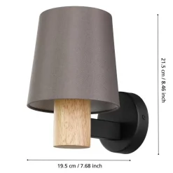 EGLO Edale Wandlamp - E27 - 15 cm - Zwart/Bruin