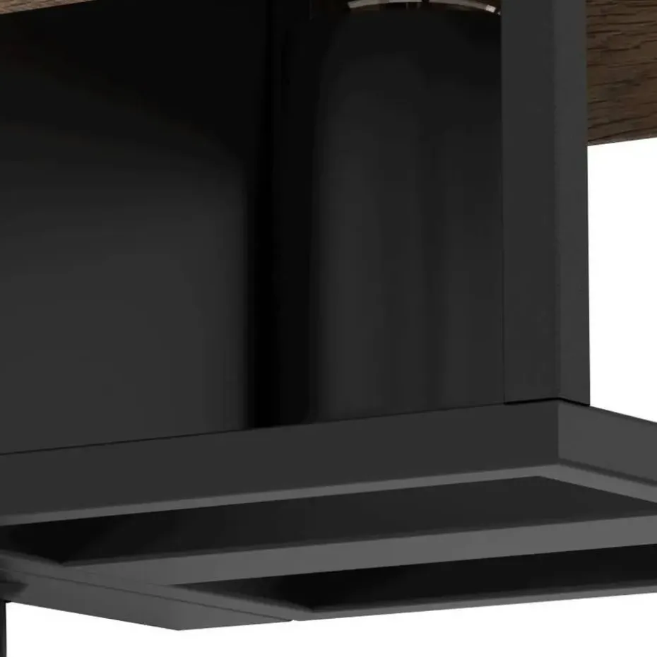 EGLO Evesham Wandlamp - E27 - 24 cm - Zwart/Bruin - Hout