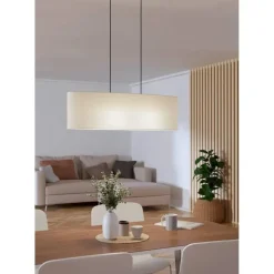 EGLO Febres Hanglamp - E27 - teddy stof - Zwart/Wit