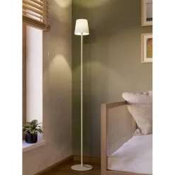 EGLO Fiorana Vloerlamp - E14 - Hoogte 140,5 cm - Zandkleur/Wit