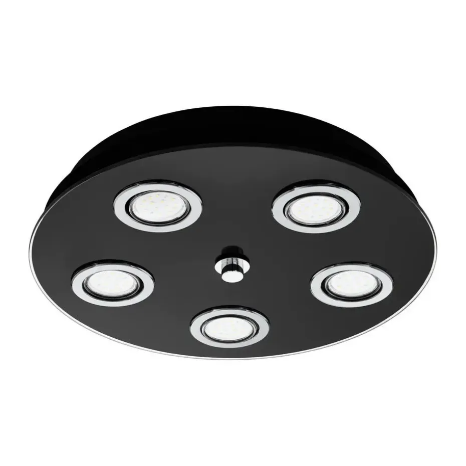 EGLO Grattino Plafonnière - GU10 - Glas - Zwart