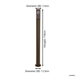 EGLO Helsinki Sokkellamp - E27 - 110 cm - Bruin