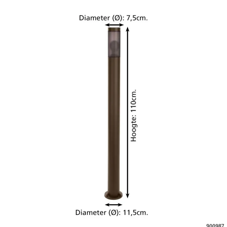 EGLO Helsinki Sokkellamp - E27 - 110 cm - Bruin