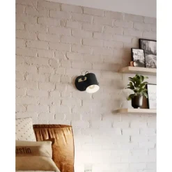 EGLO Hornwood Wandlamp - 1 lichts - Ø17cm. - E27 - Hout/zwart