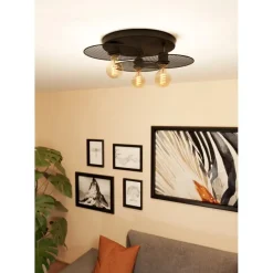 EGLO Ikeston Plafondlamp - E27 - Ø 53 cm - Zwart - Staal