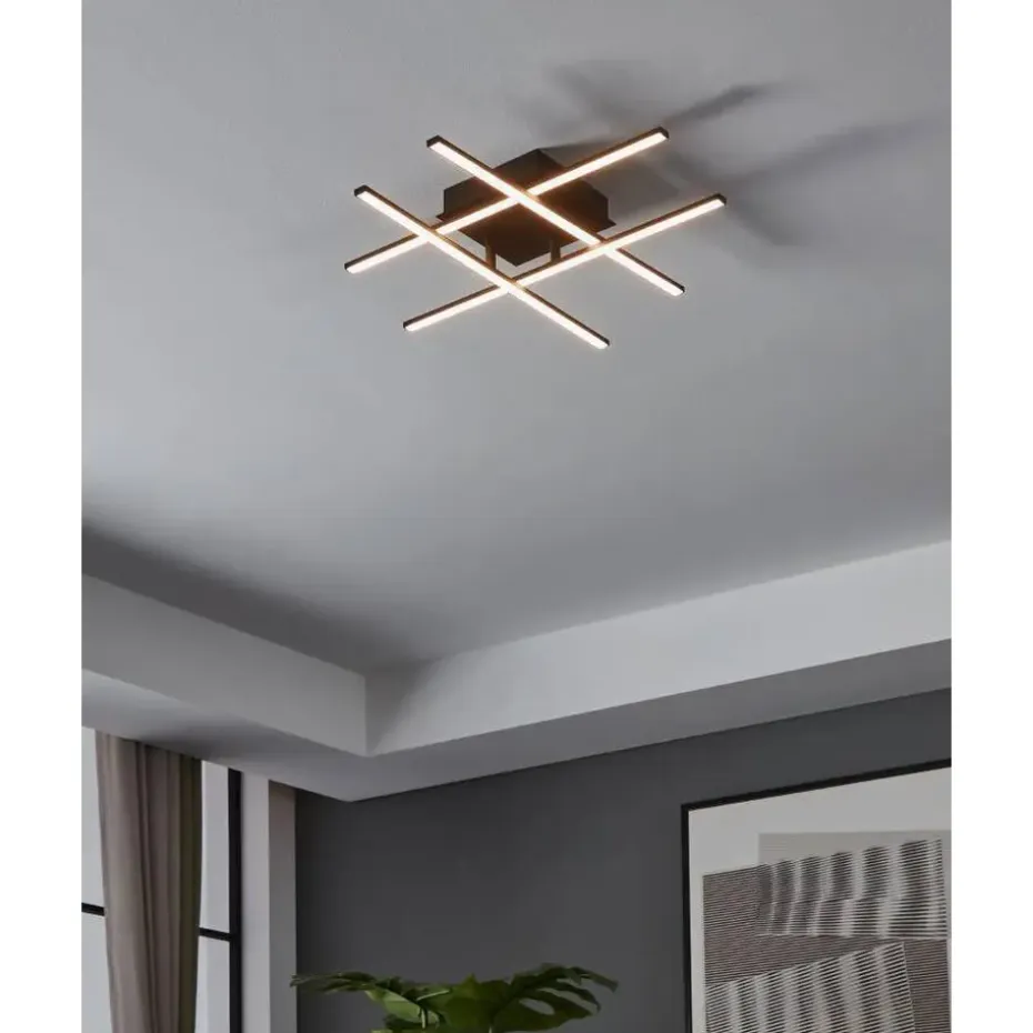 EGLO Lasana 3 Wandlamp/Plafondlamp - LED - 50 cm - Zwart/Wit