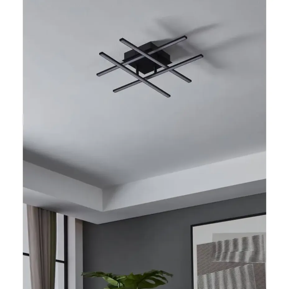 EGLO Lasana 3 Wandlamp/Plafondlamp - LED - 50 cm - Zwart/Wit