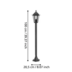 EGLO Laterna 4 Sokkellamp - Staande lamp - - E27 - 20.5 cm - Zwart