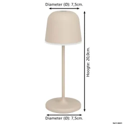 EGLO Mannera-S Tafellamp/Priklamp - USB-C - H 20 cm - Zand