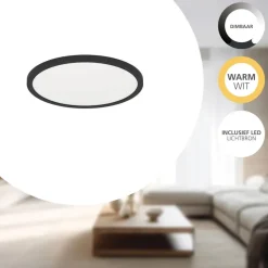 EGLO Minerario Plafonnière - LED - Kunststof - Zwart/Wit