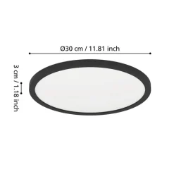 EGLO Minerario Plafonnière - LED - Kunststof - Zwart/Wit