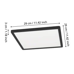 EGLO Minerario Plafonnière - LED - Kunststof - Zwart/Wit