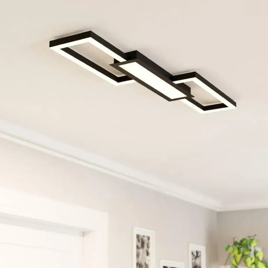 EGLO Monirote Plafonnière - LED - 78 cm - Zwart