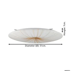 EGLO Nieves 1 Plafond- en Wandlamp - LED - Ø 51 cm - Wit/Goud