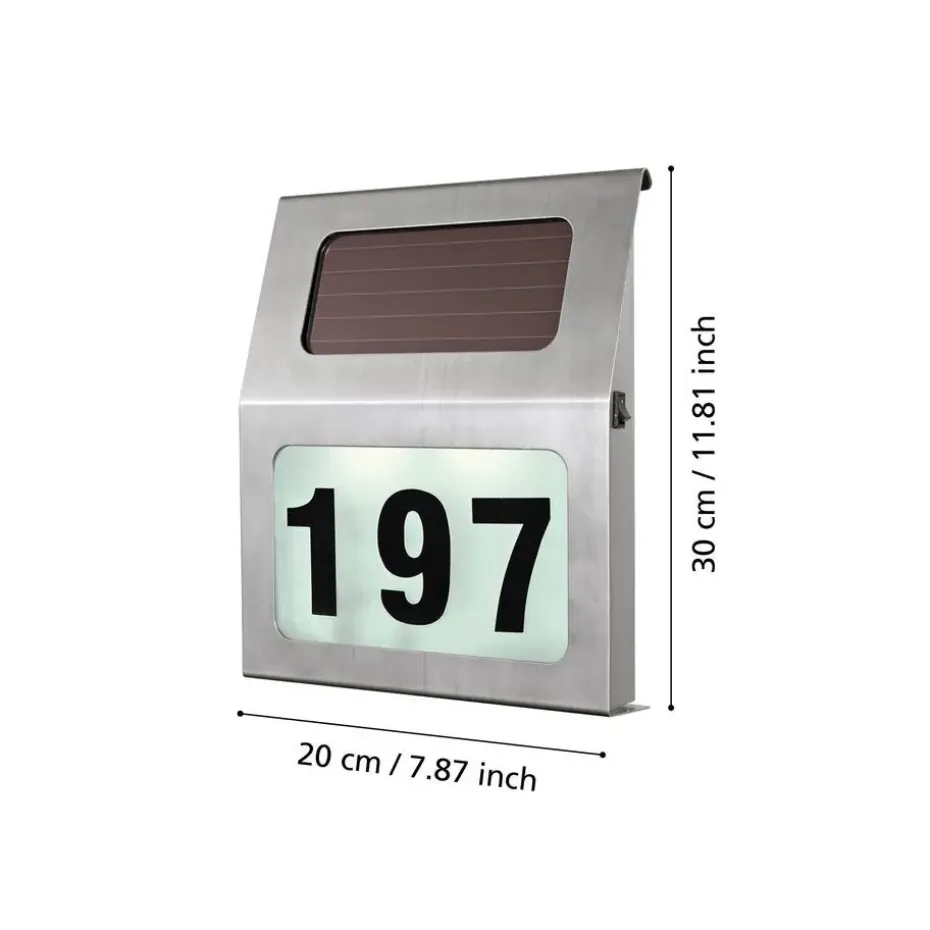 EGLO Orimini wandlamp - zonne-energie - LED - Huisnummer