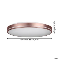 EGLO Orotava Plafonnière - remote - 39.5 cm - Mokka
