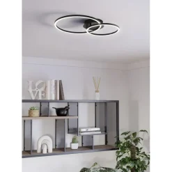 EGLO Palmaves 2 plafondlamp - LED - 55 cm - Rond - Zwart