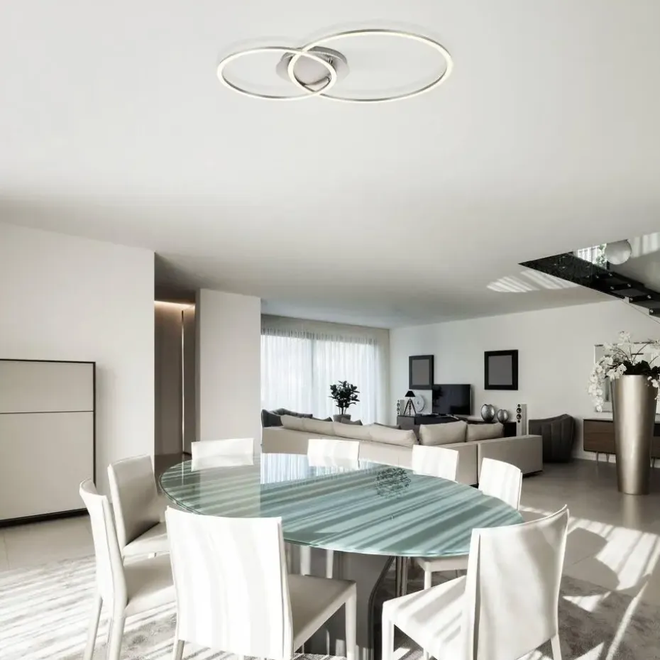 EGLO Palmaves 3 Plafonnière - LED - 55 cm - Zilvergrijs