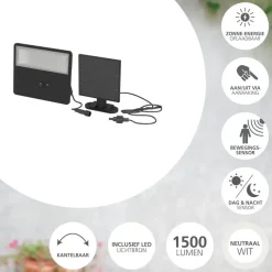 EGLO Panettieri Solar Wandlamp - LED - 17 cm - Zwart