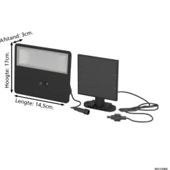 EGLO Panettieri Solar Wandlamp - LED - 17 cm - Zwart