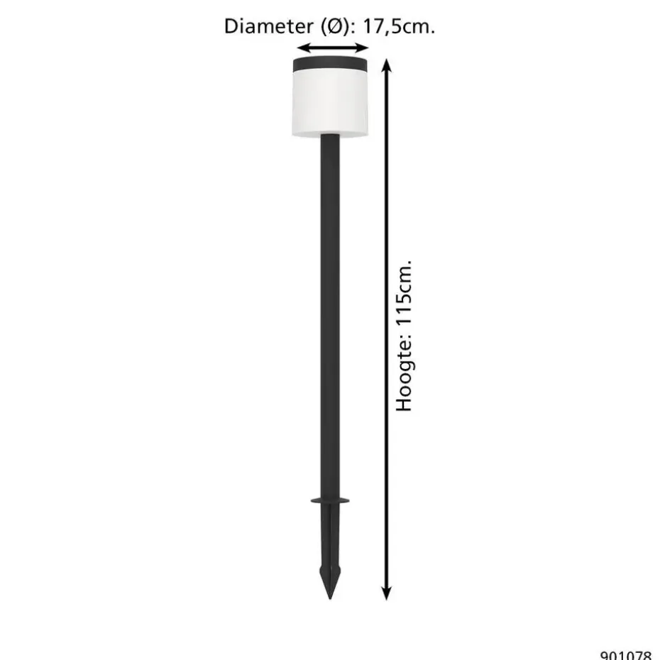 EGLO Pantete Solar Priklamp - LED - 115 cm - Zwart/Wit
