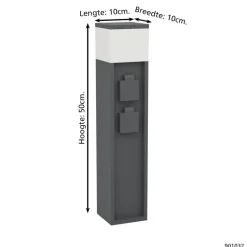 EGLO Park5 Stopcontact Zuil Buiten - E27 - 50 cm - Antraciet/Wit
