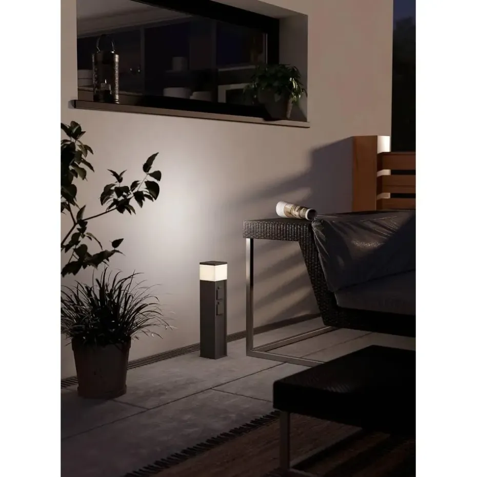 EGLO Park5 Stopcontact Zuil Buiten - E27 - 50 cm - Antraciet/Wit